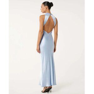 EVER NEW MELBOURNE Michelle Open Back Satin Maxi Dress